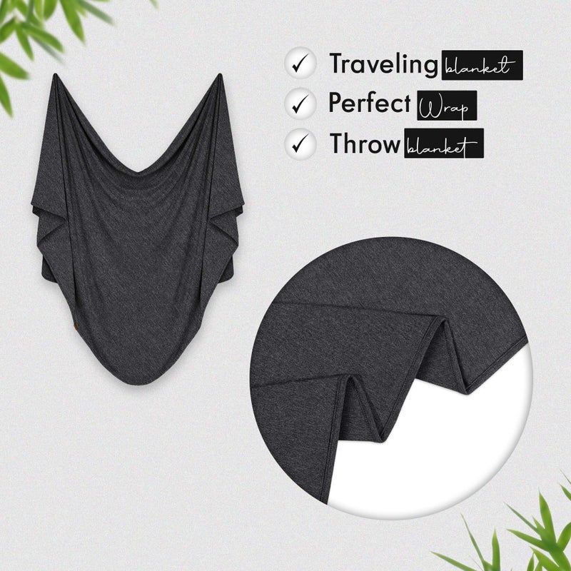 K E L O R Luxury Cooling Travel Blanket - Stretchy, Lightweight Soft & Breathable Shawl Wraps for Women | Easy-Care, Perfect for Travel, Airplane Blanket or Women Shawl(Grounded Gray, Single-Sided) - Image 2